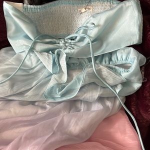 Long maxi dress with connected halter top size medium.